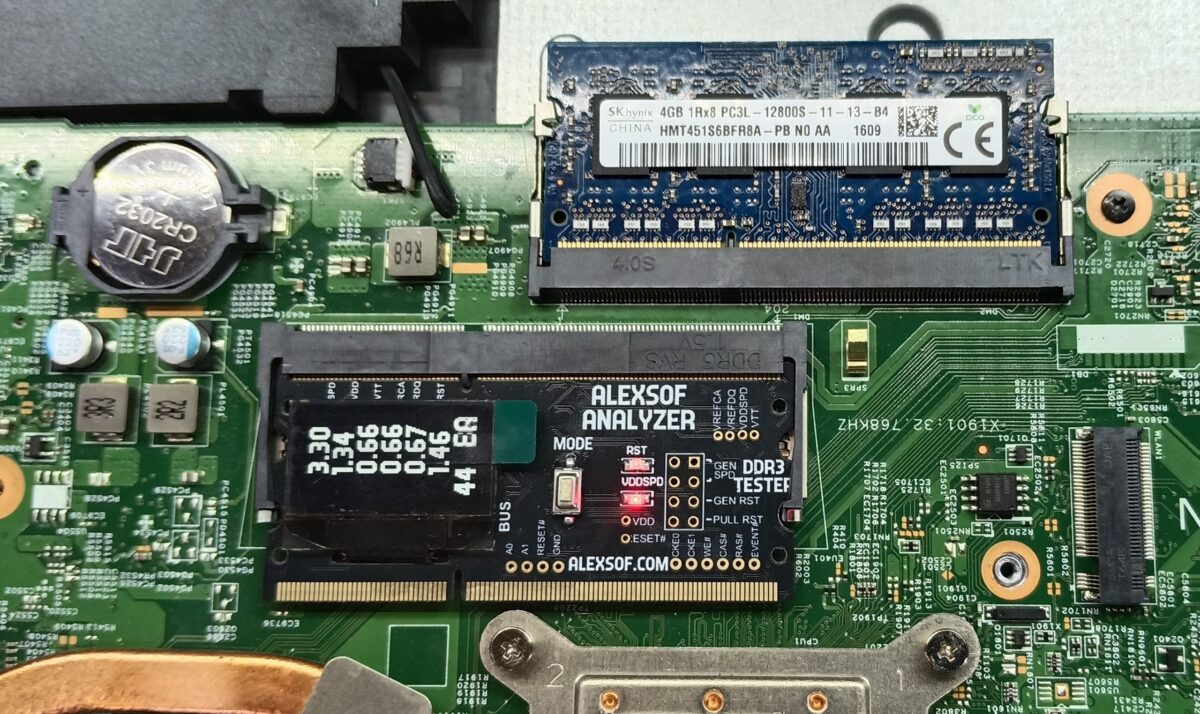 Analizador Profesional DDR3 para Laptops V2.0 - Voltajes POST y SPD - Imagen 1